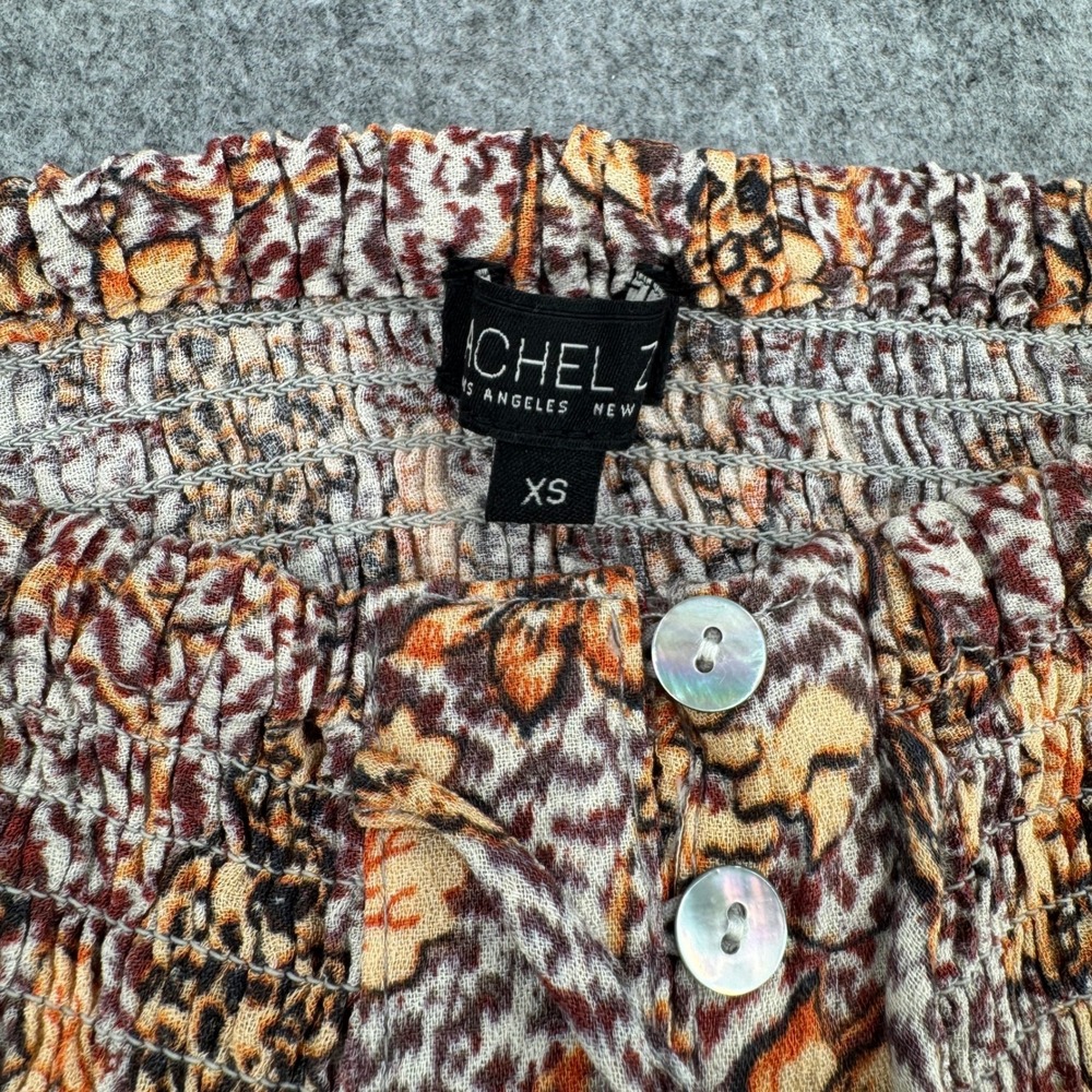 Rachel Zoe Skirt Womens XS High-Low Maxi Brown Leopard Floral Tassel EUC - Picture 3 of 5